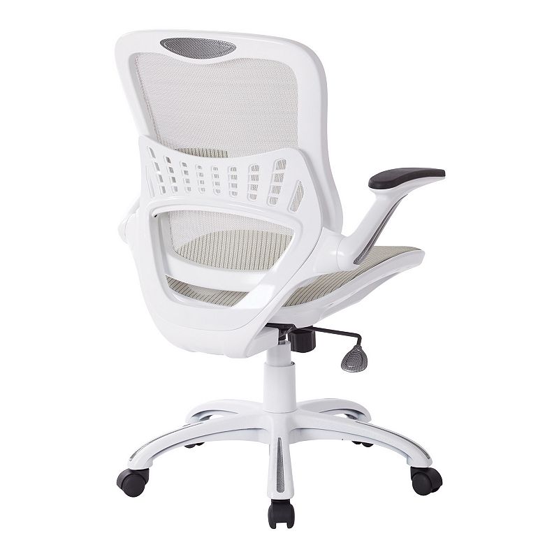 OSP Home Furnishings Riley Mesh Desk Chair, White