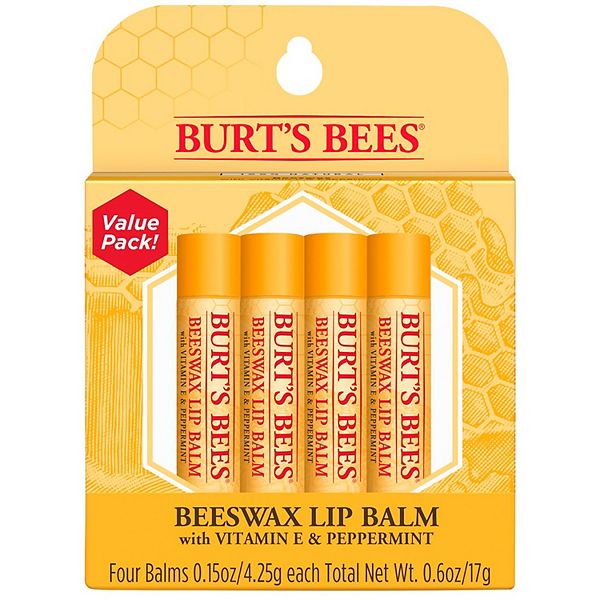 Burt's Bees Flavored Lip Balm Pack, 4 ct - Baker's