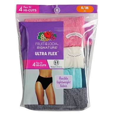 Women's Fruit of the Loom 4-pack Ultra Flex Hi-Cut Panties 4DDFHCS