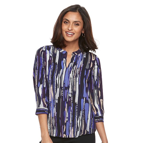 Women's Dana Buchman Printed Splitneck Top