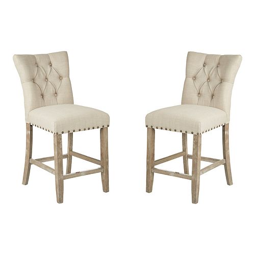 INSPIRED by Bassett Preston Tufted Counter Stool 2piece Set