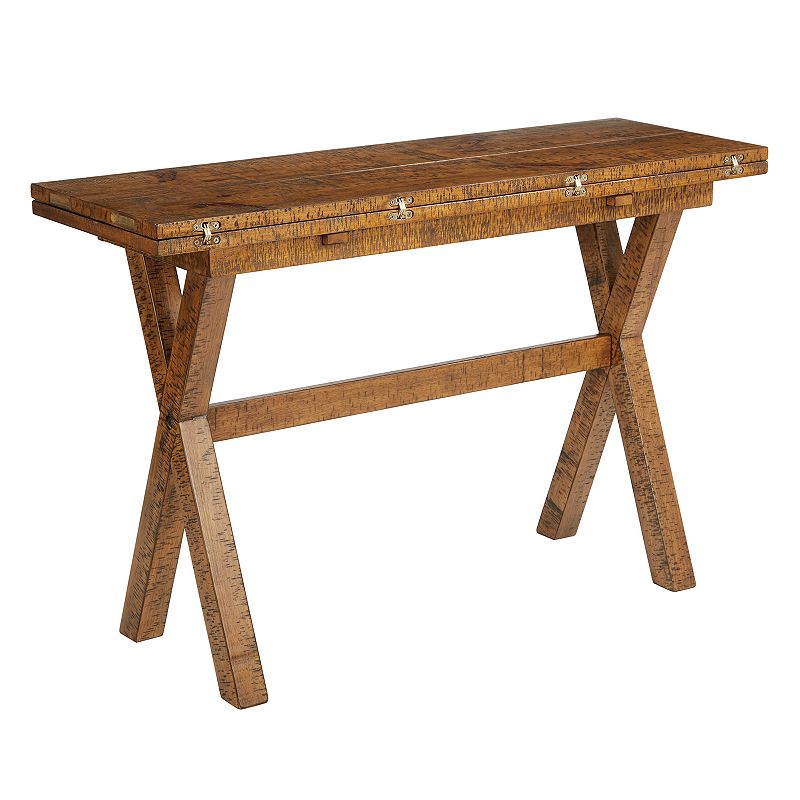 OSP Home Furnishings McKayla Flip-Top Farmhouse Dining Table, Brown