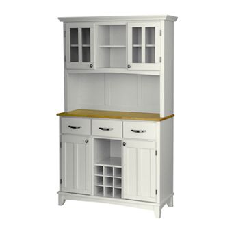 homestyles Large Hutch Buffet - Natural Wood Top
