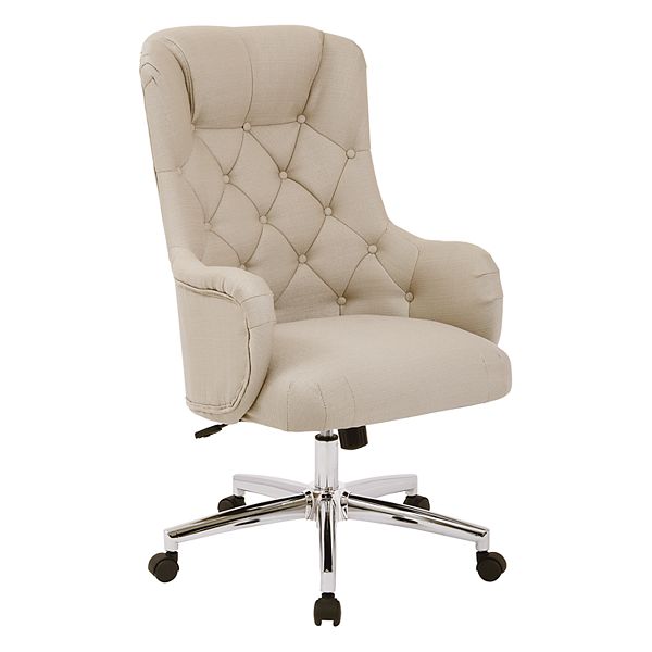 Osp Home Furnishings Ariel Tufted, Upholstered Desk Chair With Arms