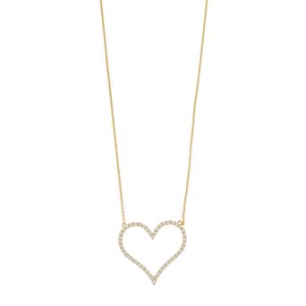 Argento Bella Cubic Zirconia Heart Pendant Necklace