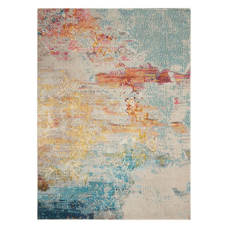 Nourison Celestial Modern Abstract Rug, Med Grey, 6.5X9.5 Ft