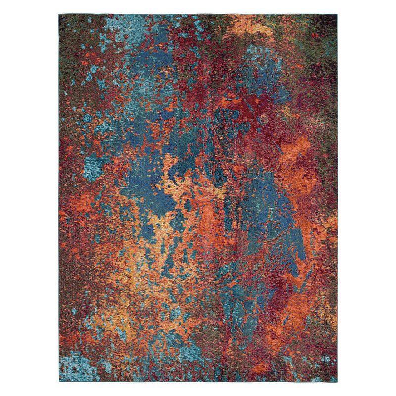 Nourison Celestial Abstract Area Rug, Atlantic, 5X7 Ft