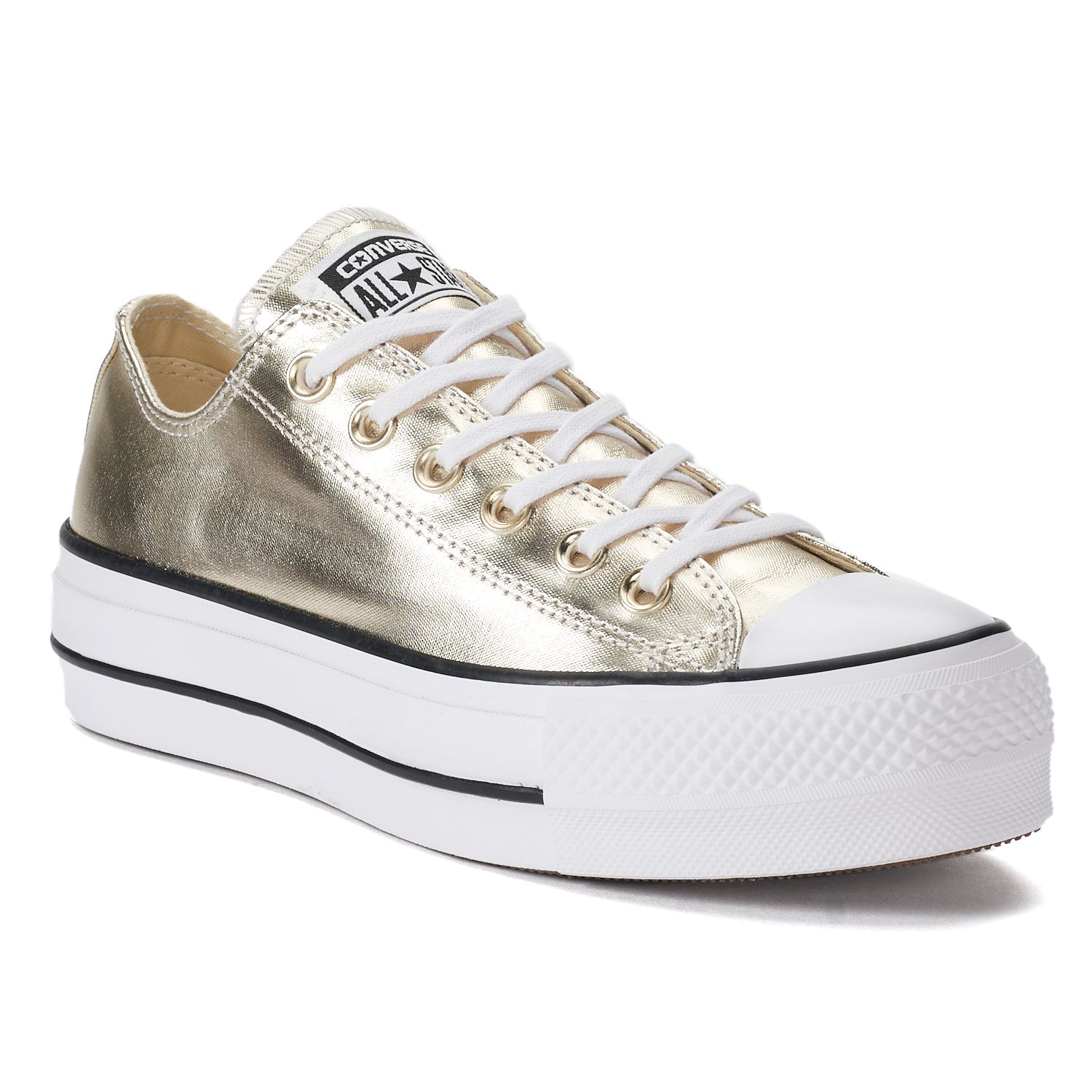 converse lift metallic canvas platform sneakers