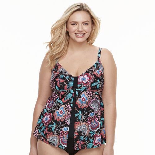 flyaway tankini top plus size