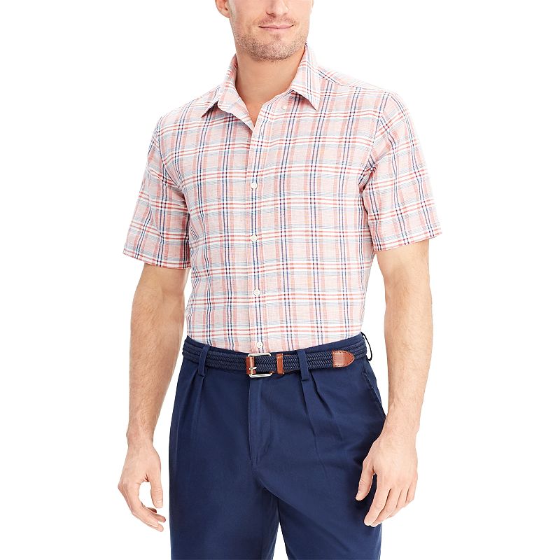 UPC 712169658519 - Men's Chaps Classic-Fit Linen-Blend Button-Down ...