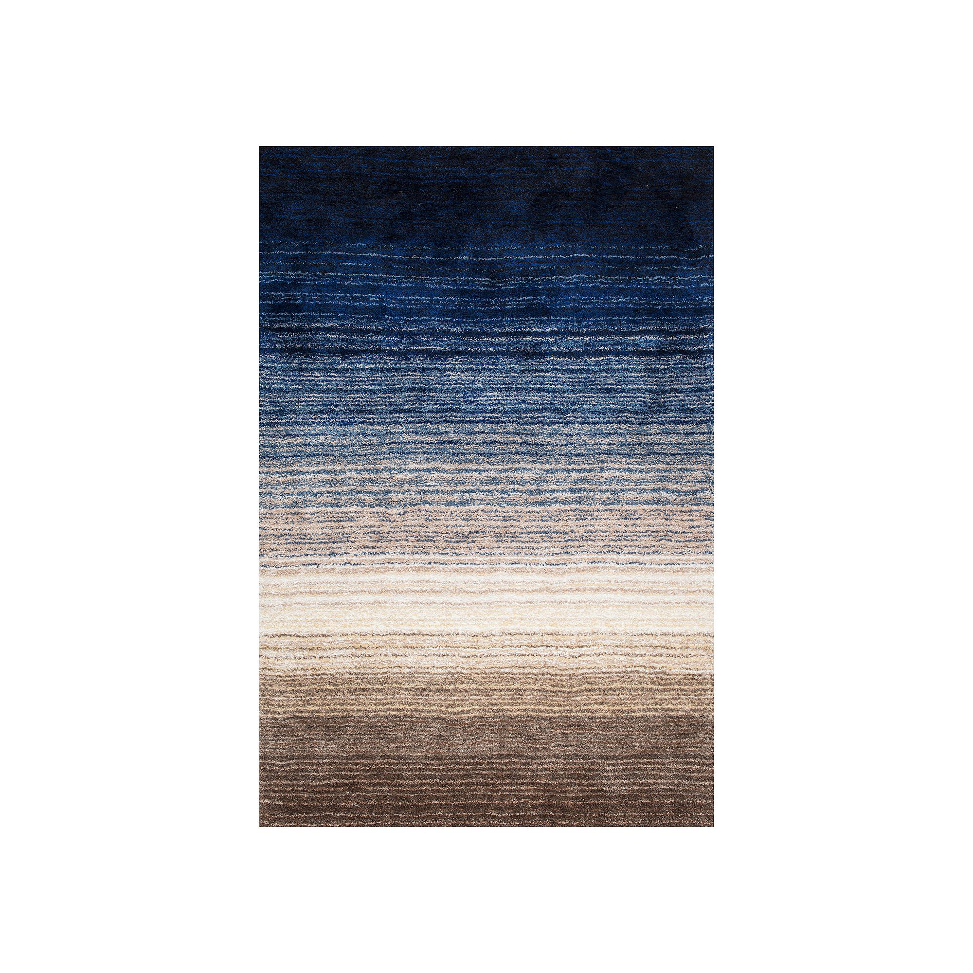 nuLOOM Classic Ombre Striped Shag Rug, Blue Team