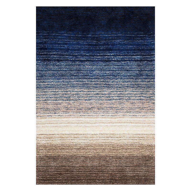 nuLOOM Classic Ombre Striped Shag Rug, Blue, 8X10 Ft