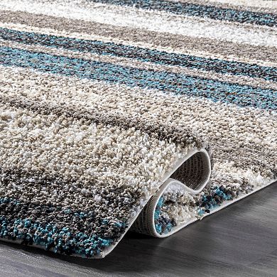 nuLOOM Classic Stripe Shag Rug