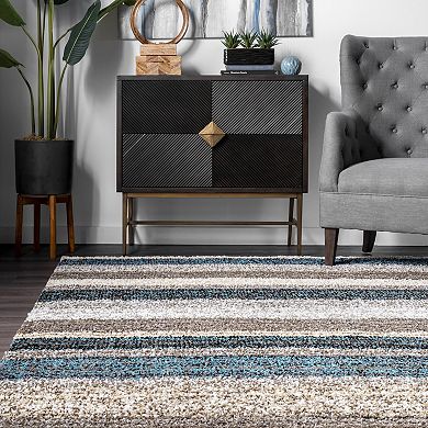 nuLOOM Classic Stripe Shag Rug