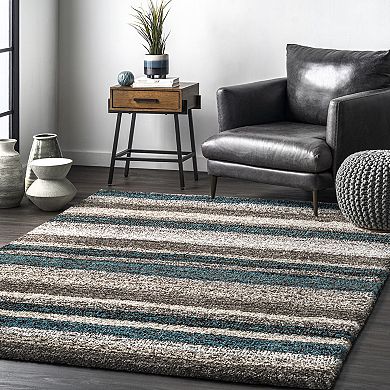 nuLOOM Classic Stripe Shag Rug