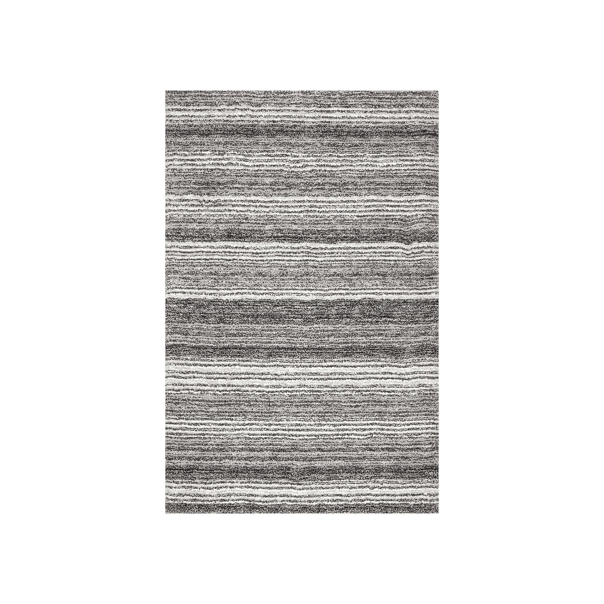 nuLOOM Classic Stripe Shag Rug, Gray Team