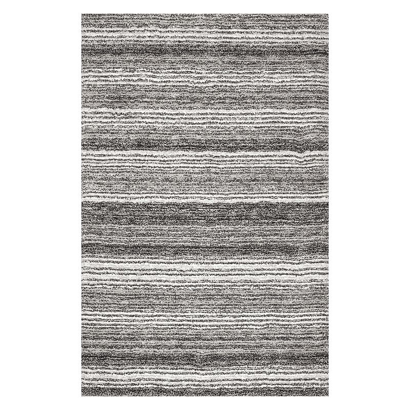 nuLOOM Classic Stripe Shag Rug, Grey, 12X15 Ft