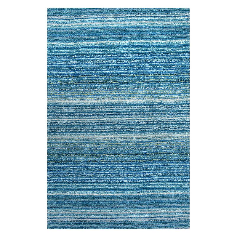 nuLOOM Classic Stripe Shag Rug, Light Blue, 9X12 Ft