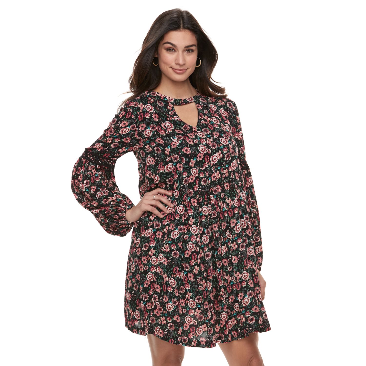 balloon sleeve shift dress