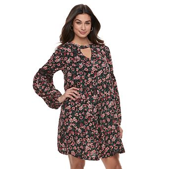 Women's Nina Leonard Floral Balloon-Sleeve Shift Dress