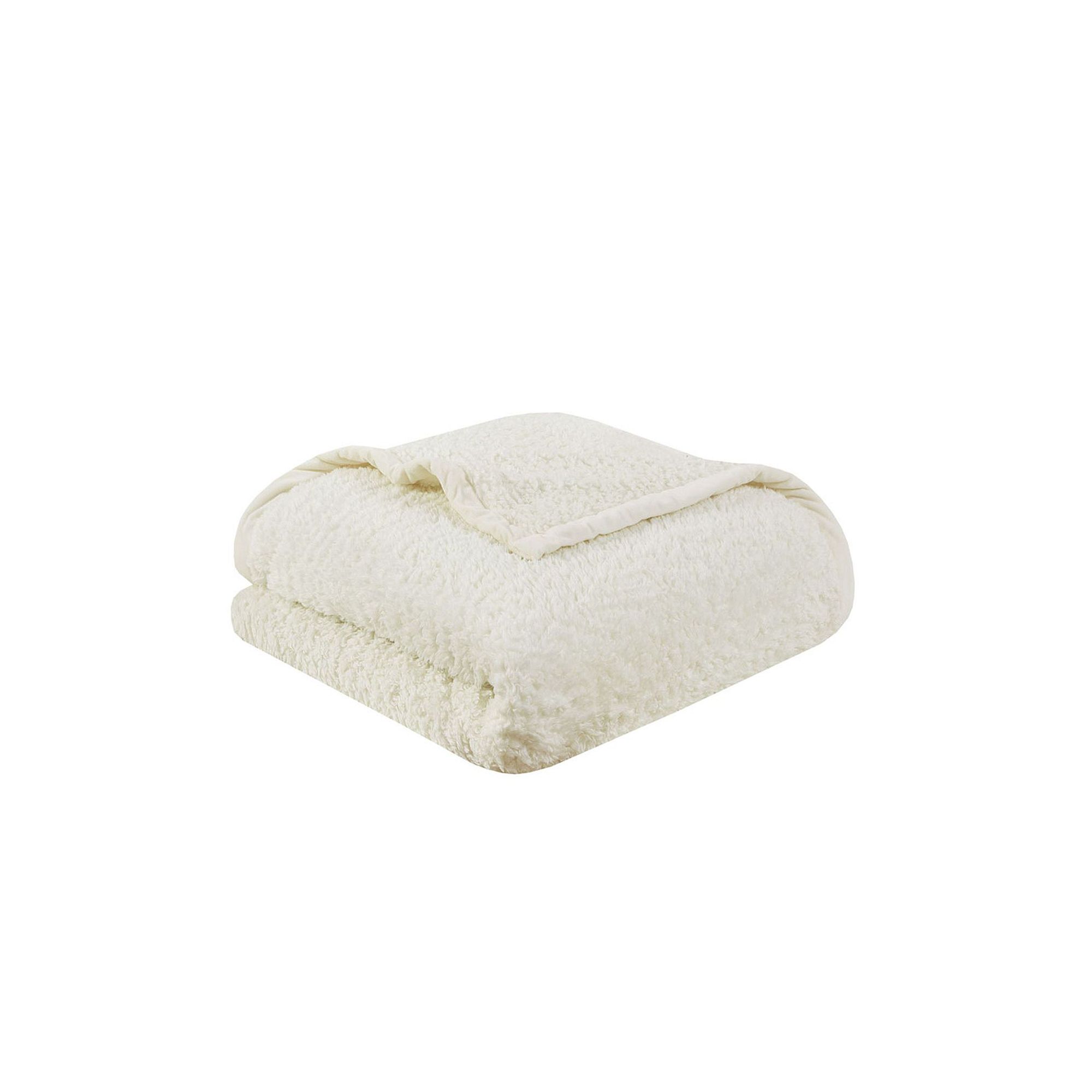 Woolrich Burlington Cozy Soft Solid Berber Brushed Blanket, Ivory