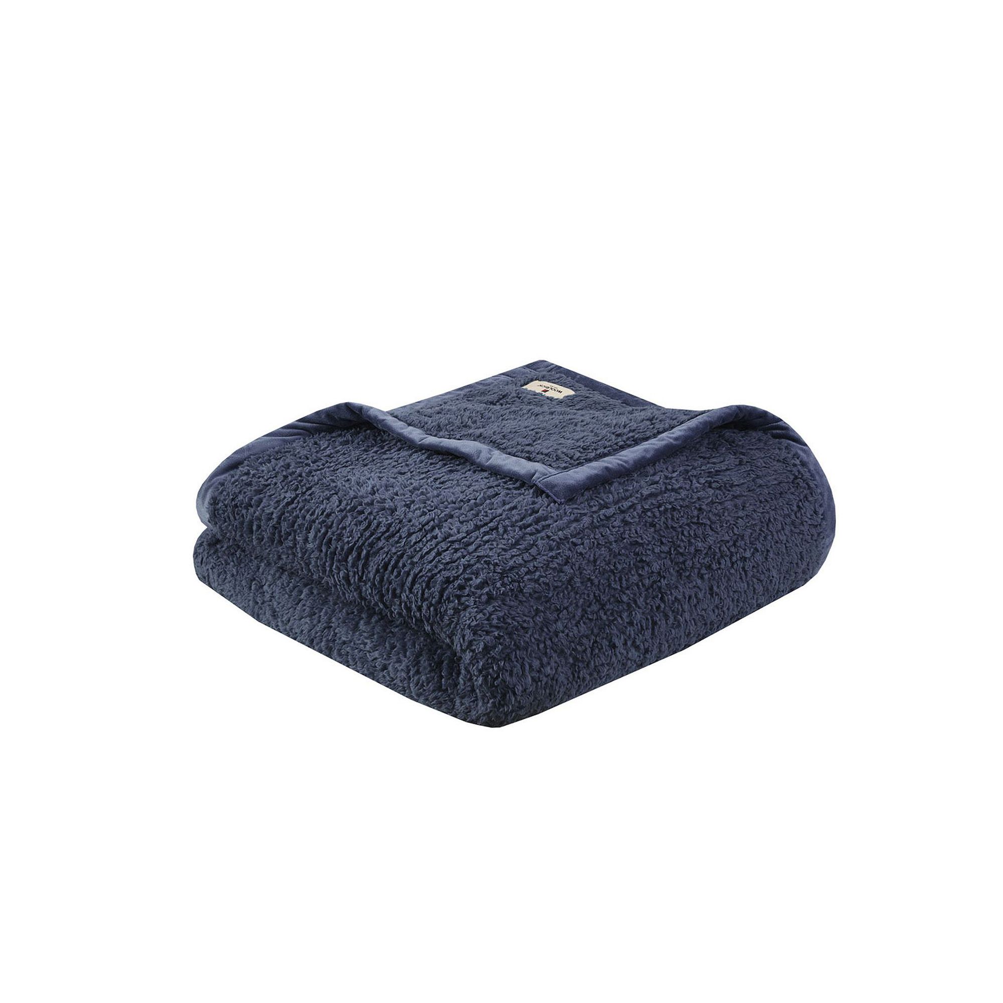 Woolrich Burlington Cozy Soft Solid Berber Brushed Blanket, Blue