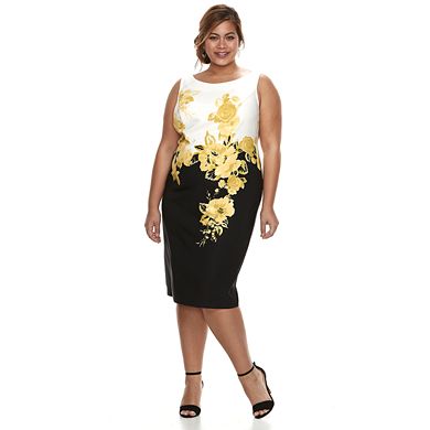 Plus Size Maya Brooke Floral Dress & Jacket Set