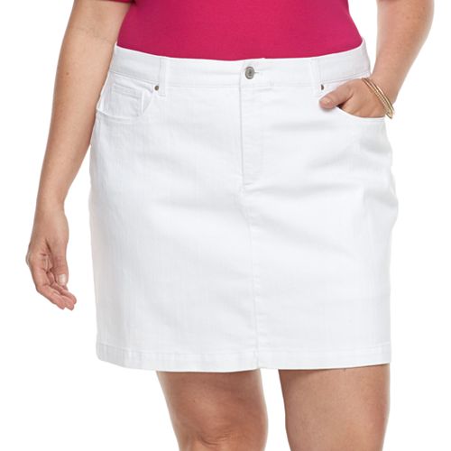 plus size jean skort
