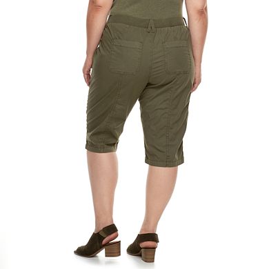 Plus Size Sonoma Goods For Life® Ultra Breathable Poplin Skimmer Shorts