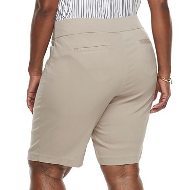Plus Size Dana Buchman Pull-On Bermuda Shorts