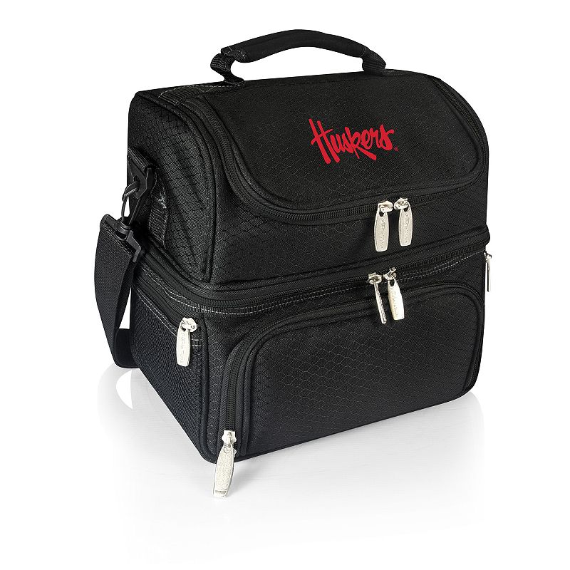 Picnic Time Nebraska Cornhuskers 7-Piece Insulated Cooler Lunch Tote Set, Black