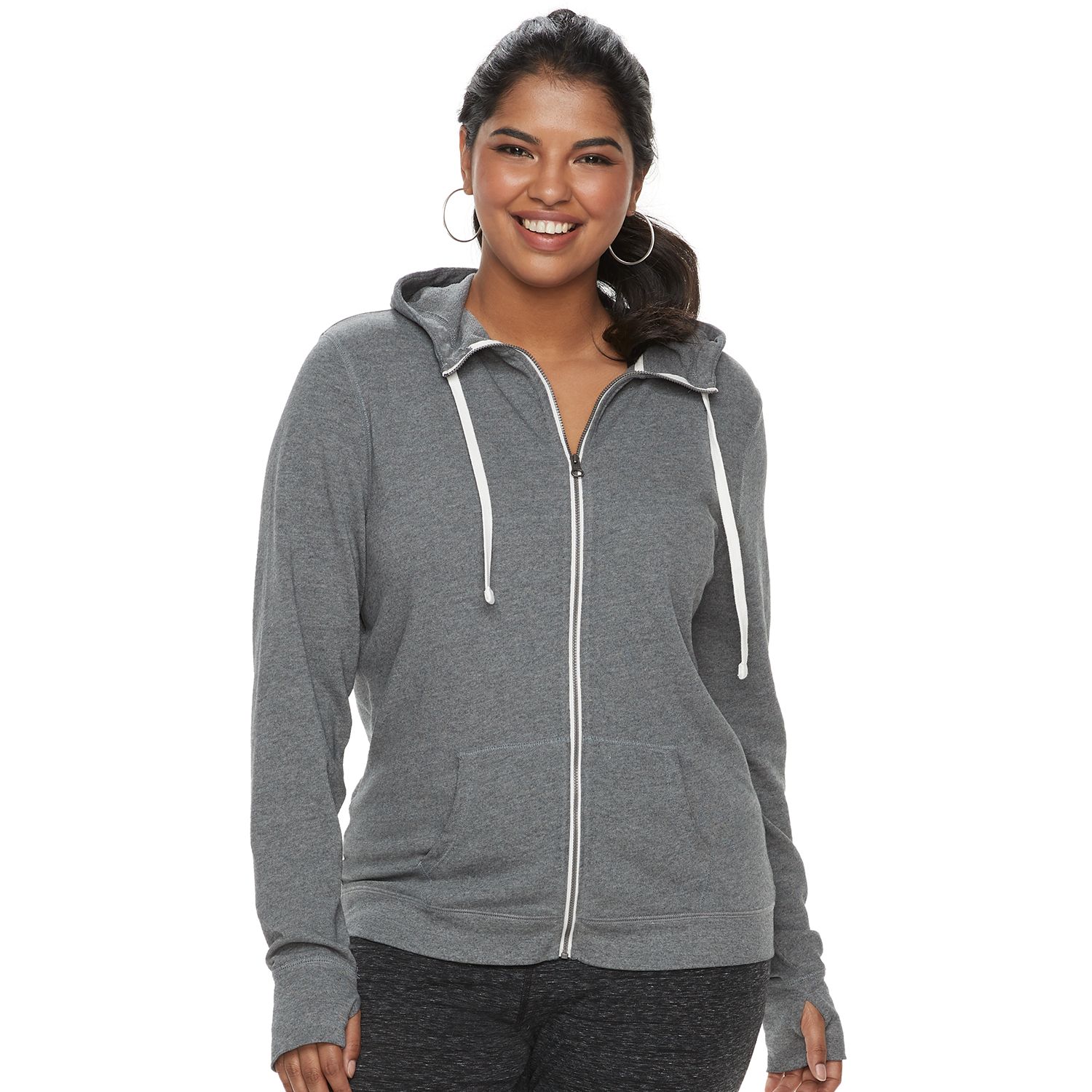 plus size hoodie with thumb holes