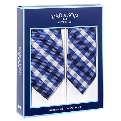Father and Son Plaid Tie Set