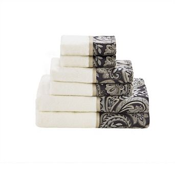 Madison Park Whitman Jacquard 6 pc Bath Towel Set