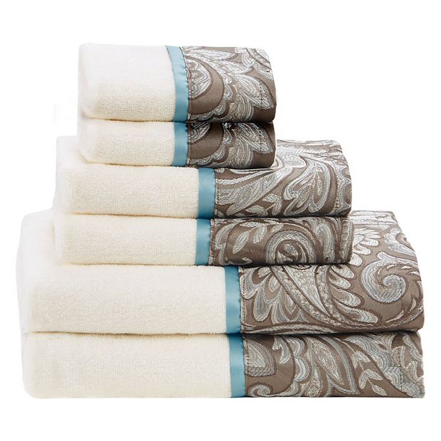 Madison Park Aubrey Blue 6 Piece Jacquard Towel Set
