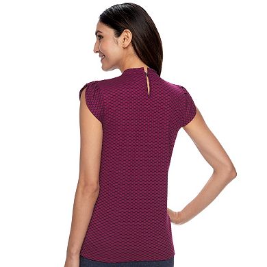Women's ELLE™ Pleated Mockneck Top