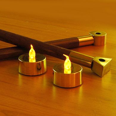 LumaBase Amber LED Tealight Candle 12-piece Set