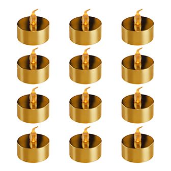 LumaBase Amber LED Tealight Candle 12 pc Set