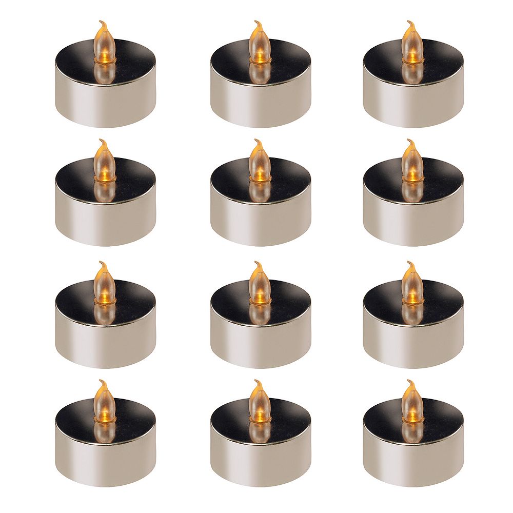 LumaBase Amber LED Tealight Candle 12-piece Set