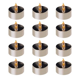 LumaBase Amber LED Tealight Candle 12 pc Set