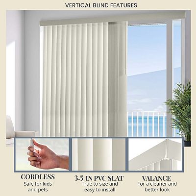 Chicology Cordless 3.5-inch Vertical Blinds - 78'' x 84''