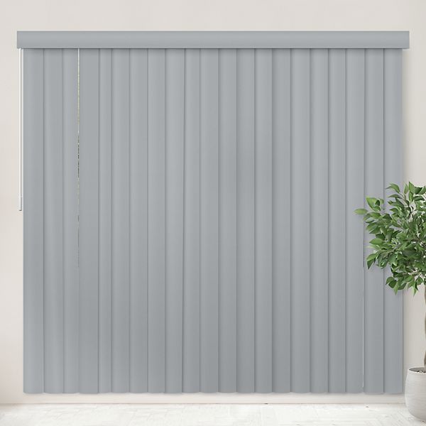 Chicology Cordless Oxford Gray Vinyl Blackout Room Darkening Vertical  Blinds, 78W X 84H 