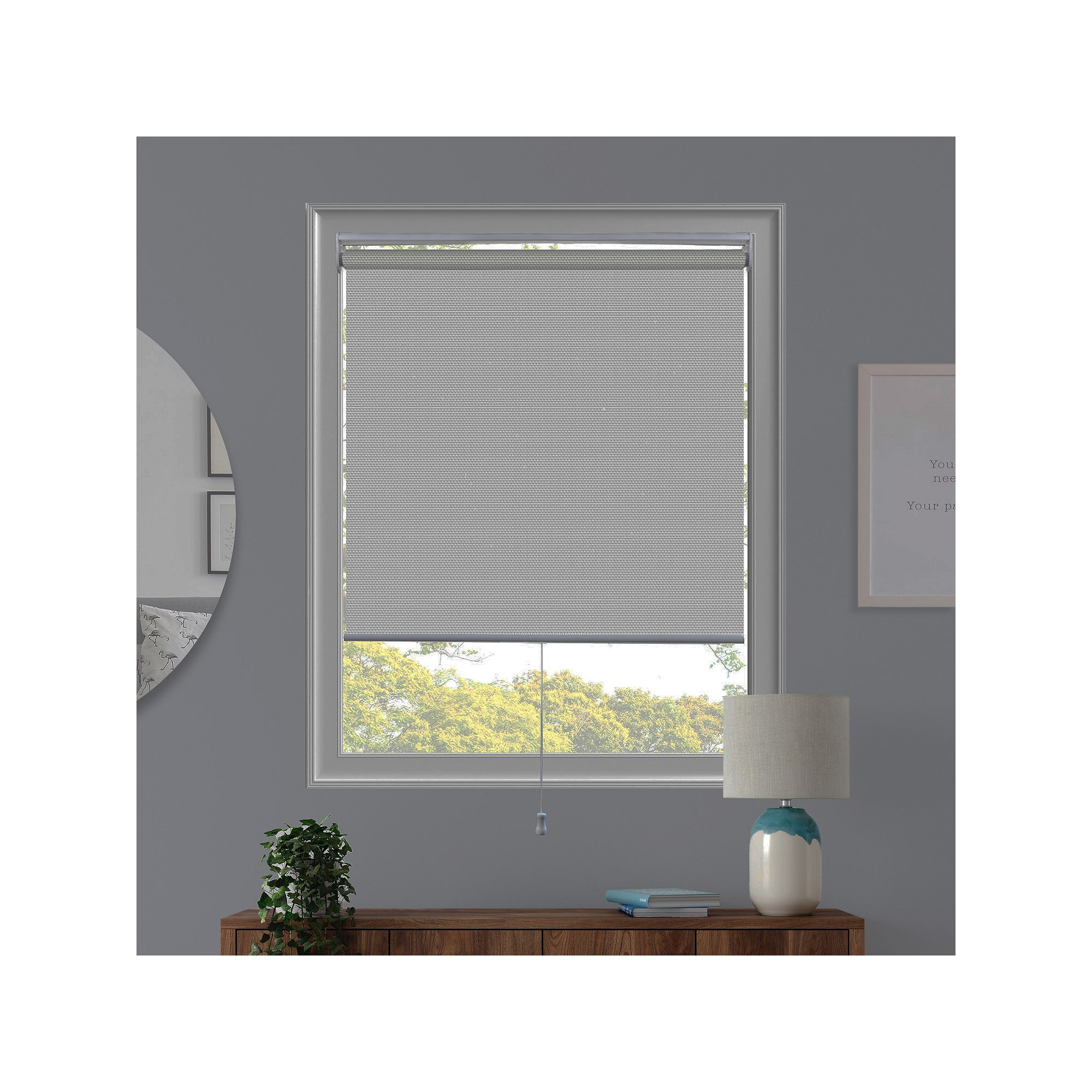 Chicology Cordless Solar White Roller Shade 48X72, Chantilly White