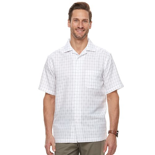 Men's Haggar Classic-Fit Textured Microfiber Easy-Care Button-Down Shirt
