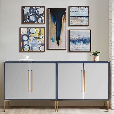 Madison Park Blue Bliss Framed Canvas Wall Art 5-piece Set
