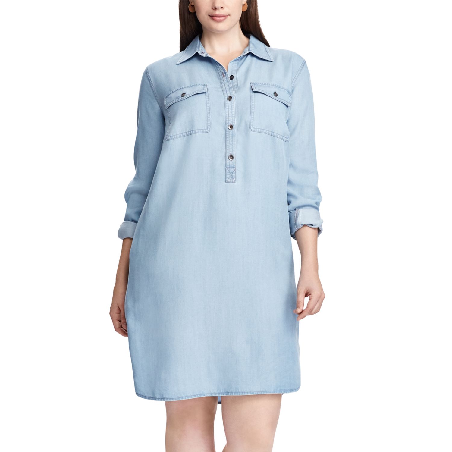 plus size blue jean shirt dress
