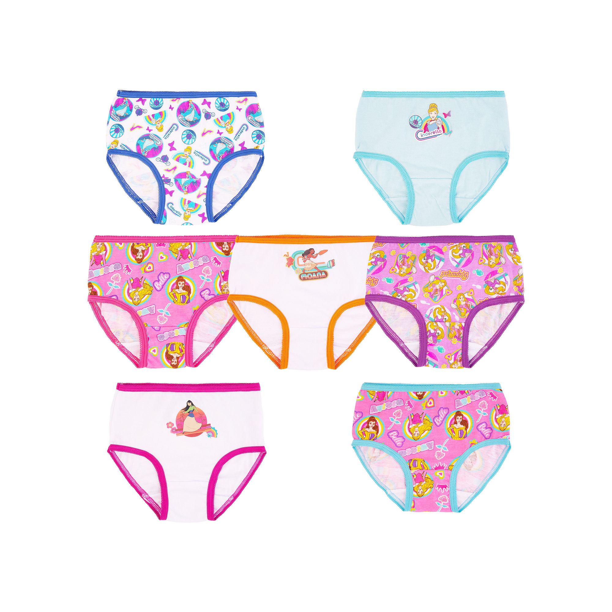 Disneys Princess Toddler Girl 7-pk. Briefs, Toddler Girls, Size: 4T, Mult