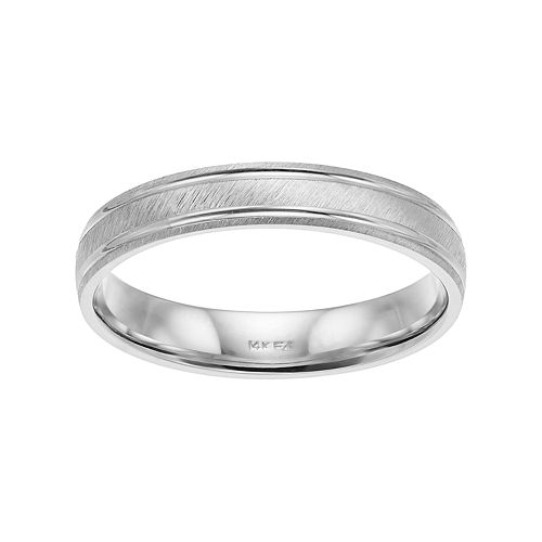 Men s 14k White  Gold  Wedding  Band 