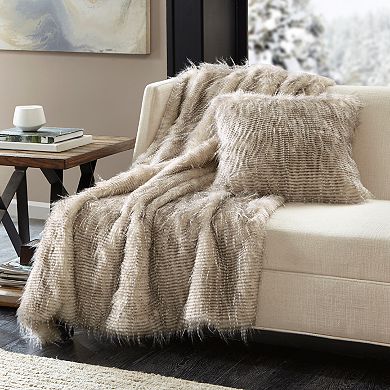 Madison Park Edina Faux Fur Throw Pillow
