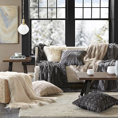 Madison Park Edina Faux Fur Throw Pillow